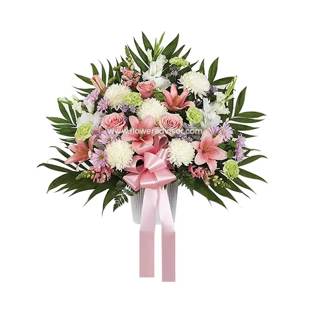 Multicolor Pastel Sympathy Standing Basket - Condolence