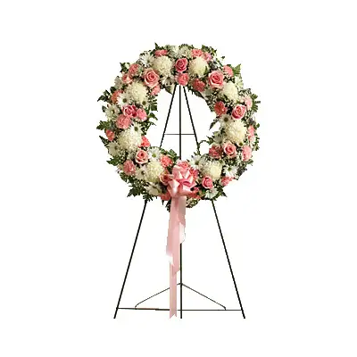 Pink & White Standing Wreath