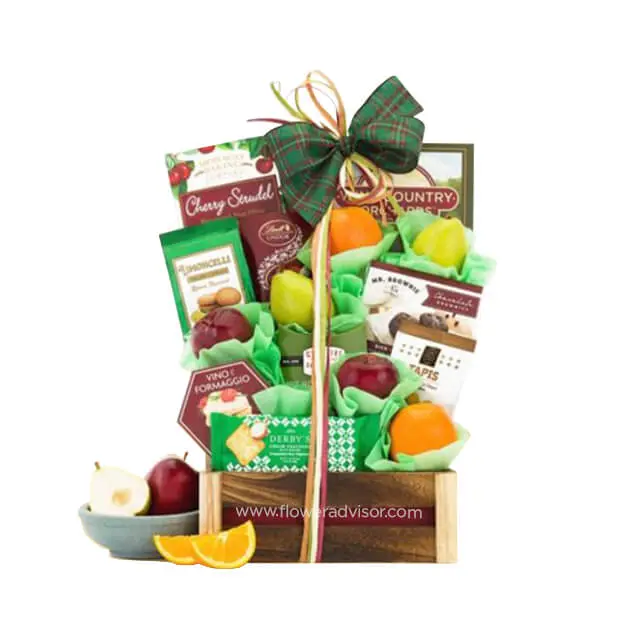 Fresh Fruit, Chocolate and Snacks Gift Basket