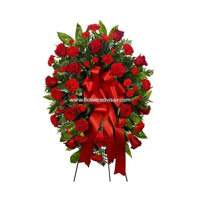 Red Flower Standing Spray
