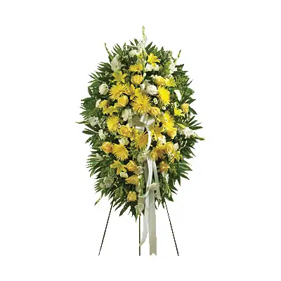 Yellow & White Sympathy Standing Spray